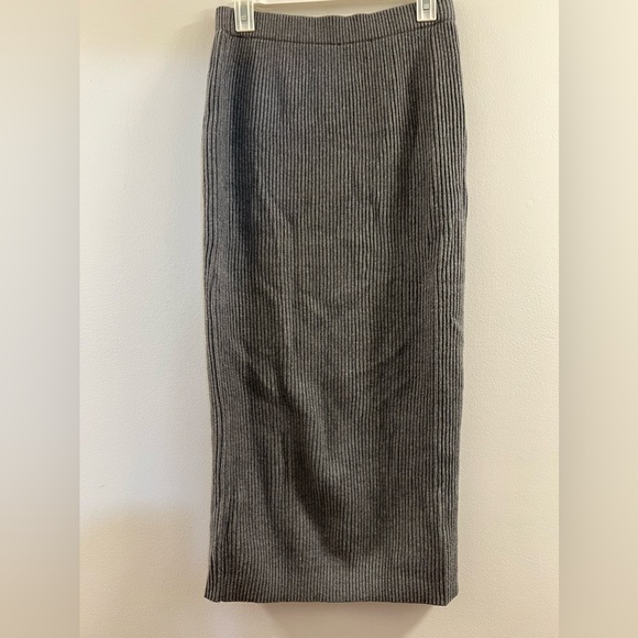 14. Loveimgs Outfits Ribbed Knit Long Sleeve Turtleneck Midi Pencil Skirt Set - Picture 7 of 16